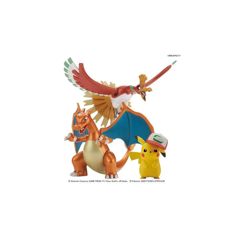 Pokemon Plamo Collection Ho-Oh, Charizard & Ash's Pikachu Set - Image 3